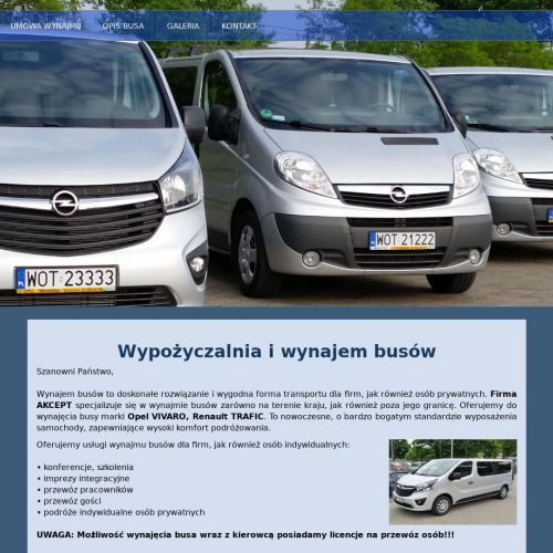 Wynajem busów 9 osobowych cena w Warszawie