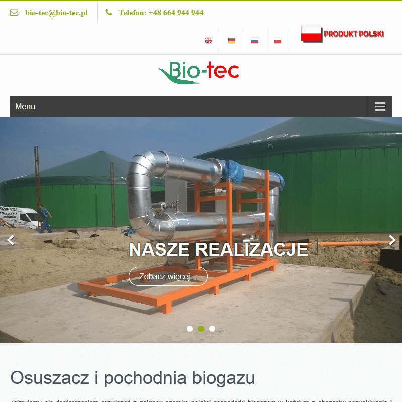 System oczyszczania biogazu