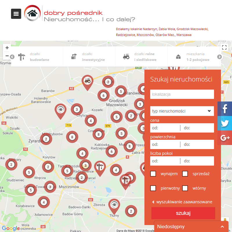 Ożarów Mazowiecki - działki inwestycyjne suntago