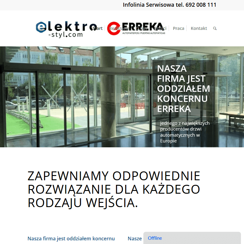 Automatyczne drzwi przesuwne serwis